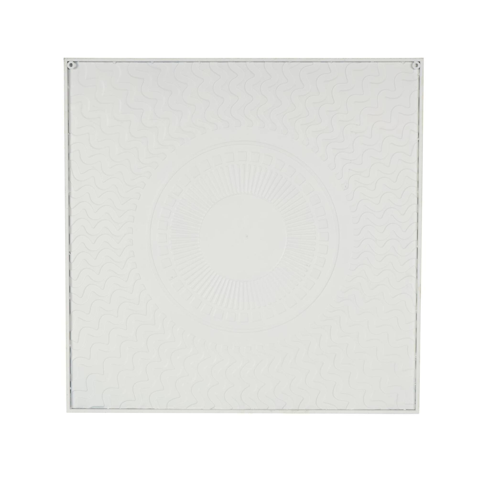 40" White & Gold Metal Geometric Wall Decor with Wavy Pattern